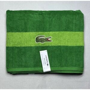 Lacoste‎ Bath Towel Green 100% Cotton 30" x 52" Big Crocodile Logo NWT